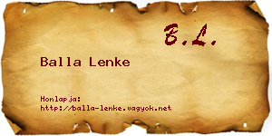 Balla Lenke névjegykártya